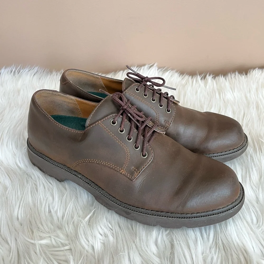 {Rockport} Lace-Up Oxford Leather Shoes in Brown - Men's 9.5